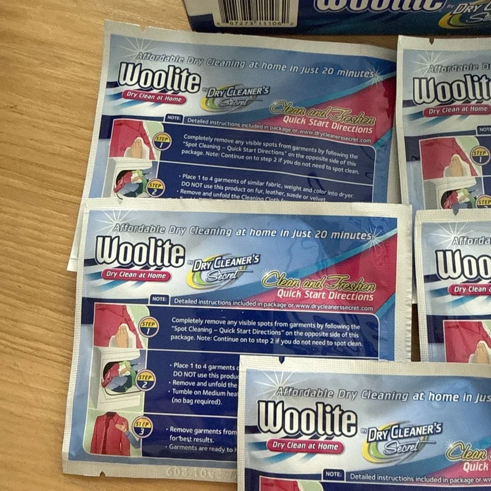 Woolite Dry Clean at Home Dry Cleaner's Secret 1 Open Box 5 Sheets Total